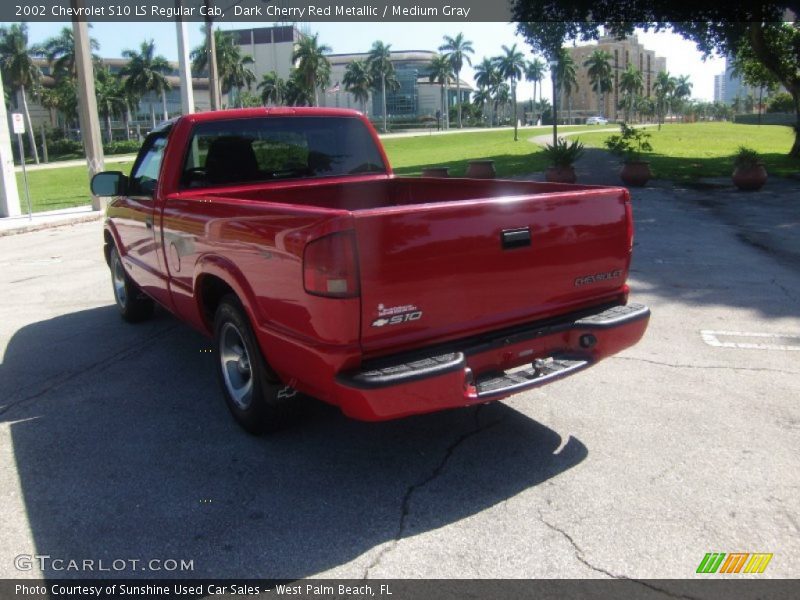 Dark Cherry Red Metallic / Medium Gray 2002 Chevrolet S10 LS Regular Cab