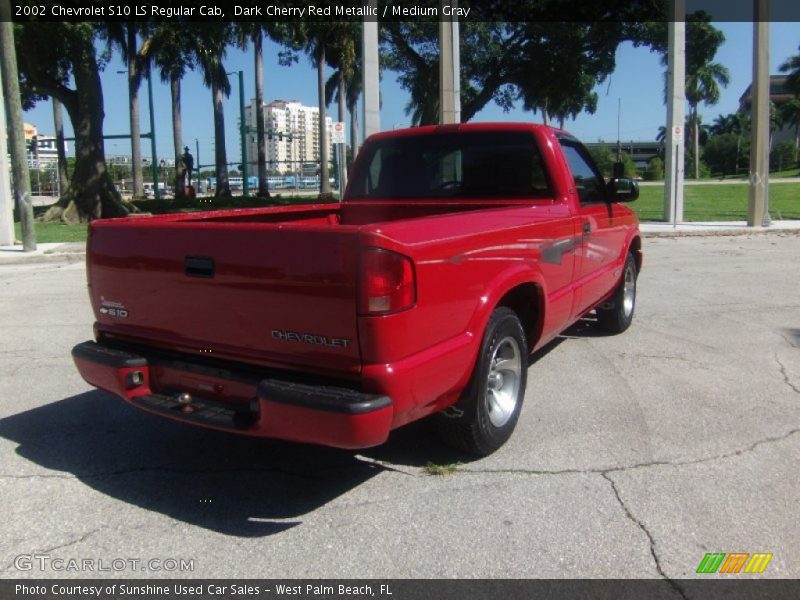 Dark Cherry Red Metallic / Medium Gray 2002 Chevrolet S10 LS Regular Cab