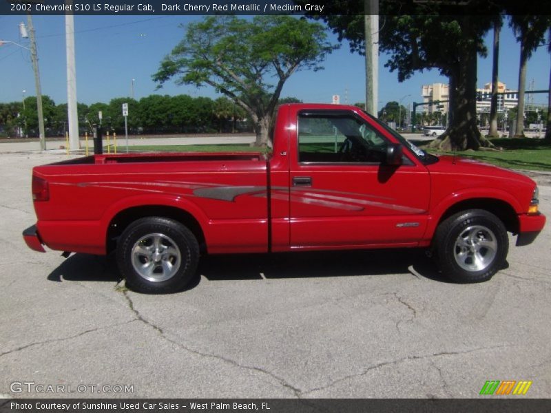 Dark Cherry Red Metallic / Medium Gray 2002 Chevrolet S10 LS Regular Cab