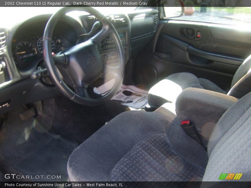 Dark Cherry Red Metallic / Medium Gray 2002 Chevrolet S10 LS Regular Cab