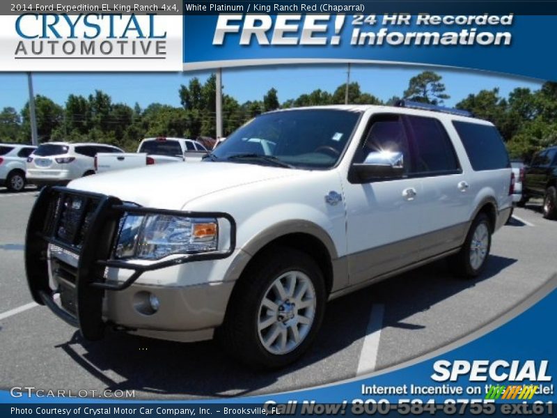 White Platinum / King Ranch Red (Chaparral) 2014 Ford Expedition EL King Ranch 4x4