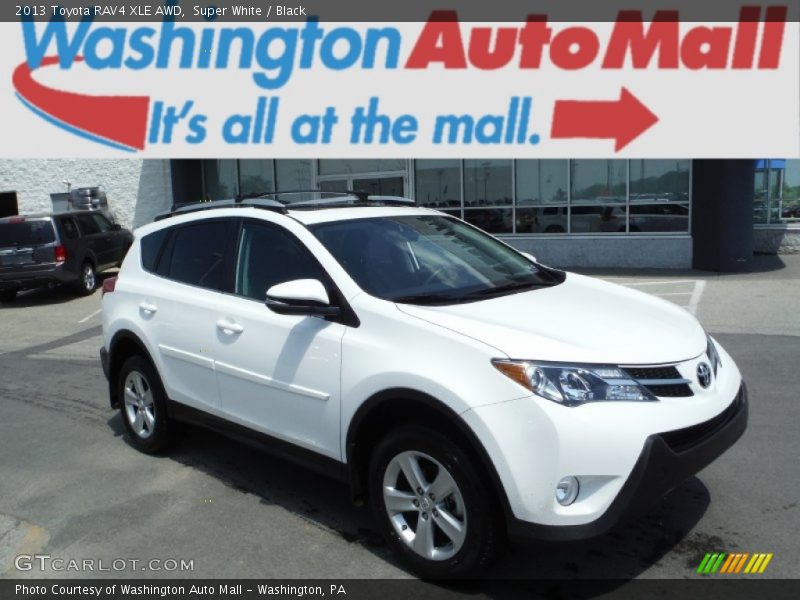 Super White / Black 2013 Toyota RAV4 XLE AWD