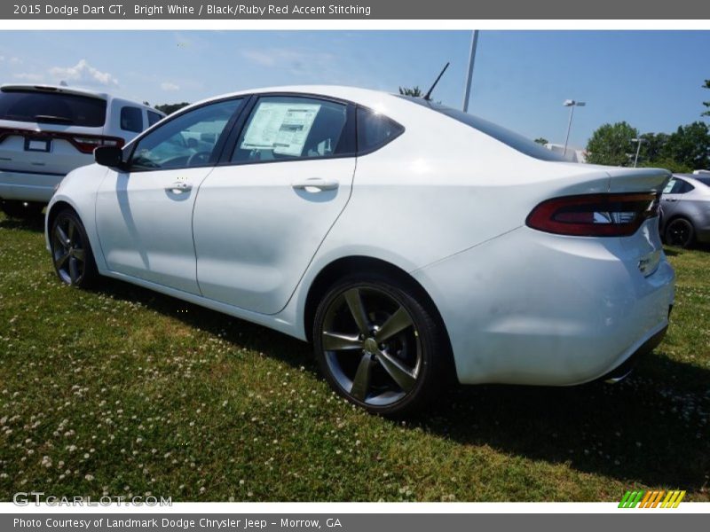 Bright White / Black/Ruby Red Accent Stitching 2015 Dodge Dart GT