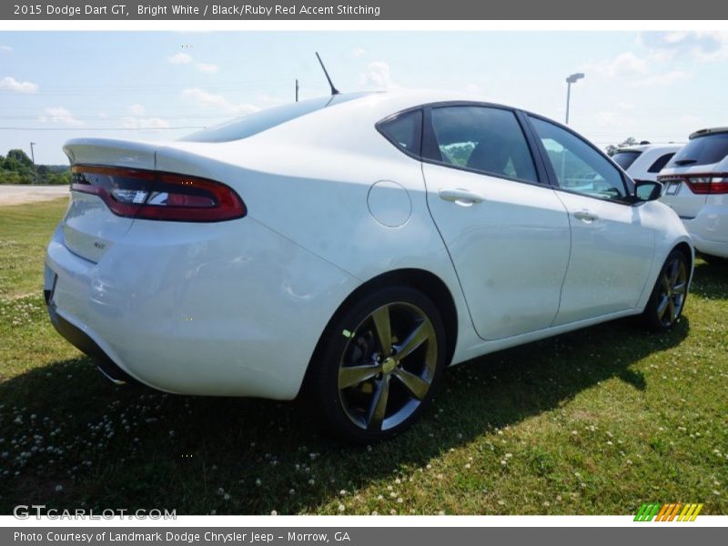 Bright White / Black/Ruby Red Accent Stitching 2015 Dodge Dart GT