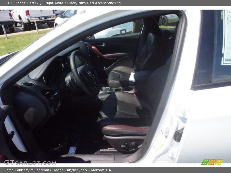 Bright White / Black/Ruby Red Accent Stitching 2015 Dodge Dart GT