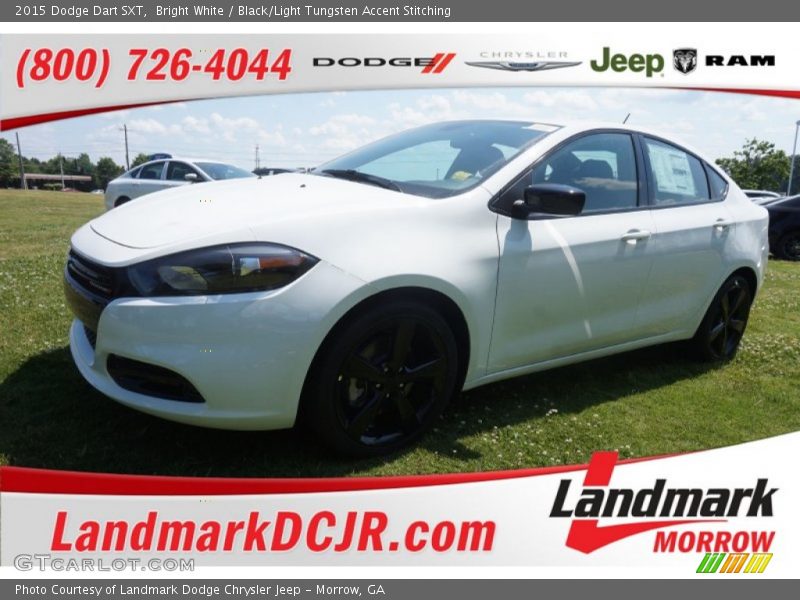 Bright White / Black/Light Tungsten Accent Stitching 2015 Dodge Dart SXT