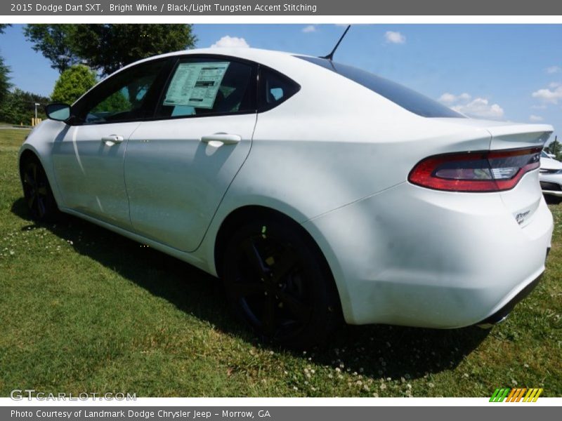 Bright White / Black/Light Tungsten Accent Stitching 2015 Dodge Dart SXT