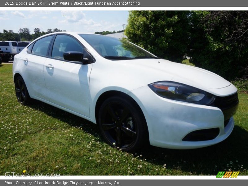 Bright White / Black/Light Tungsten Accent Stitching 2015 Dodge Dart SXT