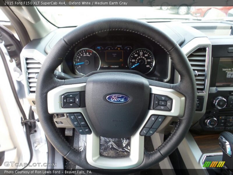 Oxford White / Medium Earth Gray 2015 Ford F150 XLT SuperCab 4x4