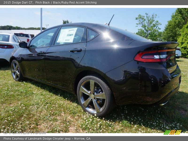 Pitch Black / Black/Ruby Red Accent Stitching 2015 Dodge Dart GT