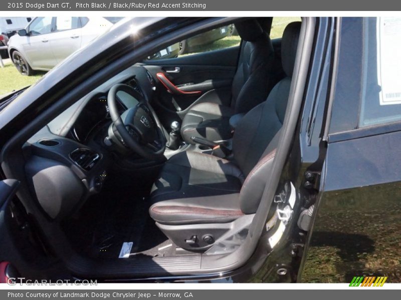 Pitch Black / Black/Ruby Red Accent Stitching 2015 Dodge Dart GT