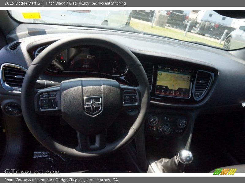 Pitch Black / Black/Ruby Red Accent Stitching 2015 Dodge Dart GT