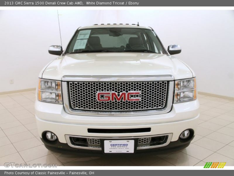 White Diamond Tricoat / Ebony 2013 GMC Sierra 1500 Denali Crew Cab AWD