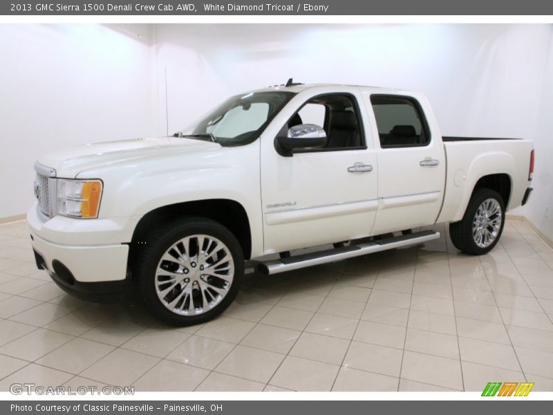 White Diamond Tricoat / Ebony 2013 GMC Sierra 1500 Denali Crew Cab AWD