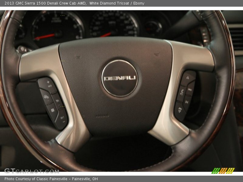 White Diamond Tricoat / Ebony 2013 GMC Sierra 1500 Denali Crew Cab AWD