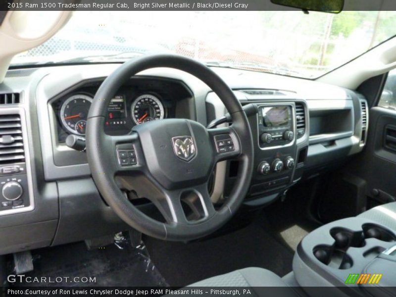 Bright Silver Metallic / Black/Diesel Gray 2015 Ram 1500 Tradesman Regular Cab