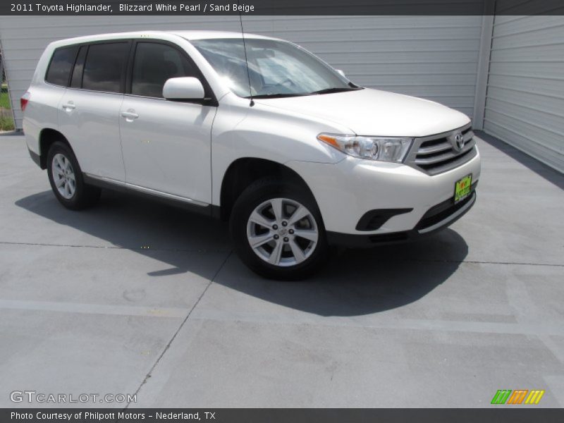 Blizzard White Pearl / Sand Beige 2011 Toyota Highlander