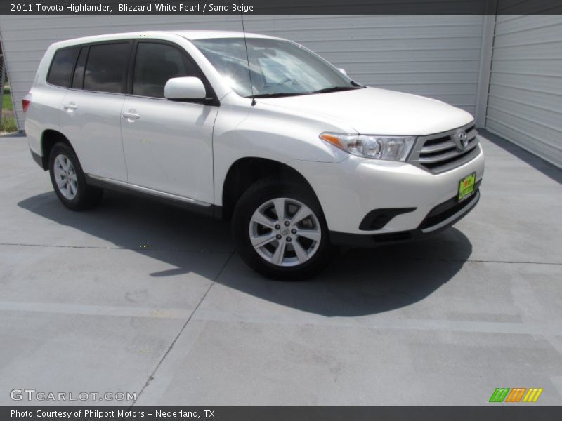 Blizzard White Pearl / Sand Beige 2011 Toyota Highlander