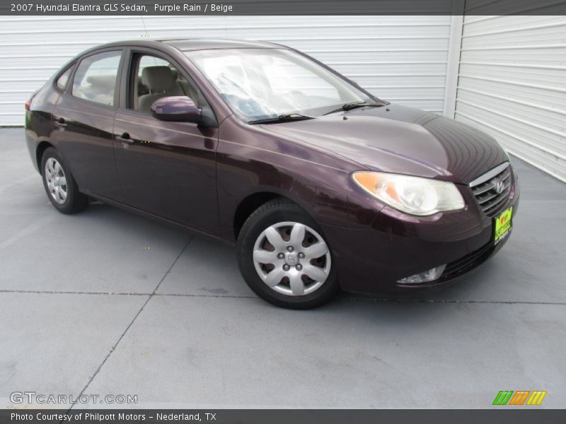 Purple Rain / Beige 2007 Hyundai Elantra GLS Sedan