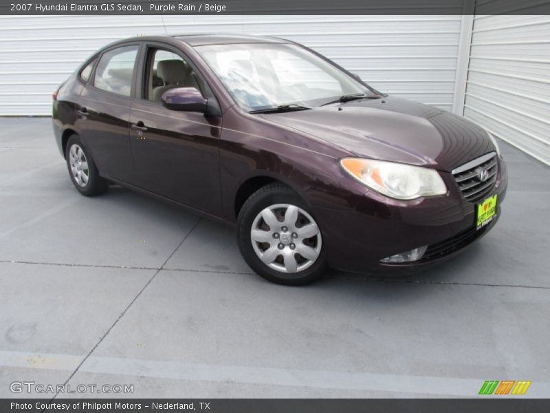 Purple Rain / Beige 2007 Hyundai Elantra GLS Sedan