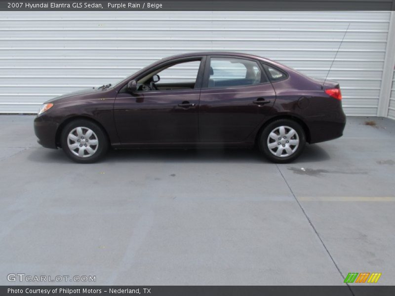 Purple Rain / Beige 2007 Hyundai Elantra GLS Sedan