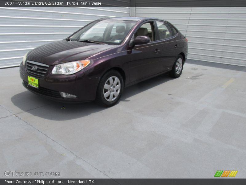 Purple Rain / Beige 2007 Hyundai Elantra GLS Sedan