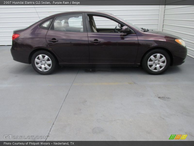 Purple Rain / Beige 2007 Hyundai Elantra GLS Sedan