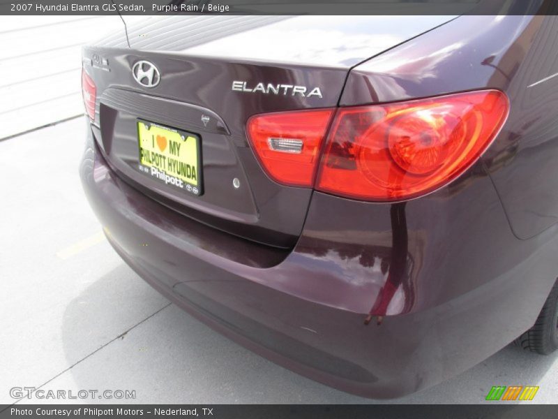 Purple Rain / Beige 2007 Hyundai Elantra GLS Sedan
