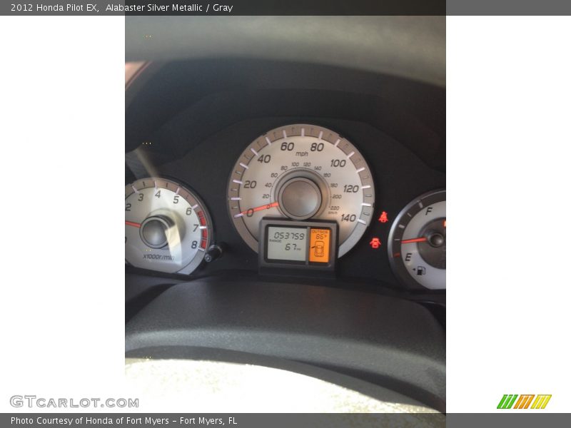 Alabaster Silver Metallic / Gray 2012 Honda Pilot EX