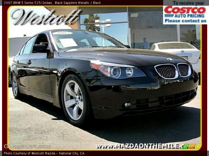Black Sapphire Metallic / Black 2007 BMW 5 Series 525i Sedan