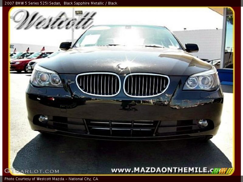 Black Sapphire Metallic / Black 2007 BMW 5 Series 525i Sedan