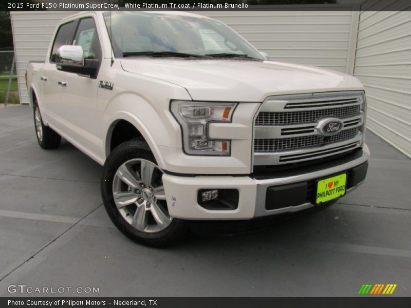 White Platinum Tricoat / Platinum Brunello 2015 Ford F150 Platinum SuperCrew