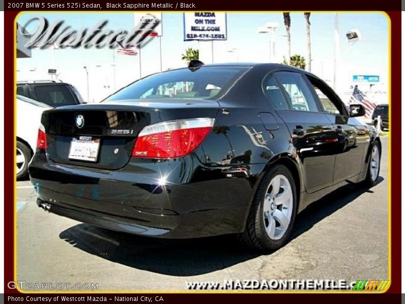 Black Sapphire Metallic / Black 2007 BMW 5 Series 525i Sedan