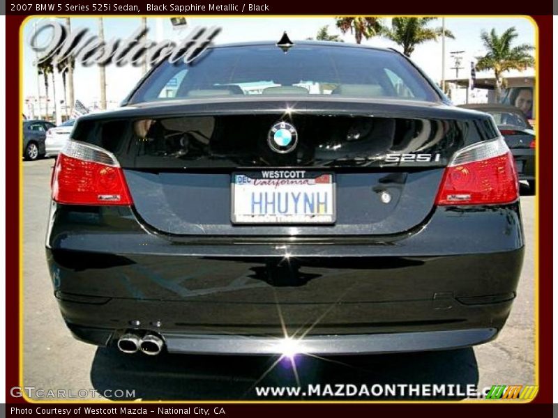 Black Sapphire Metallic / Black 2007 BMW 5 Series 525i Sedan