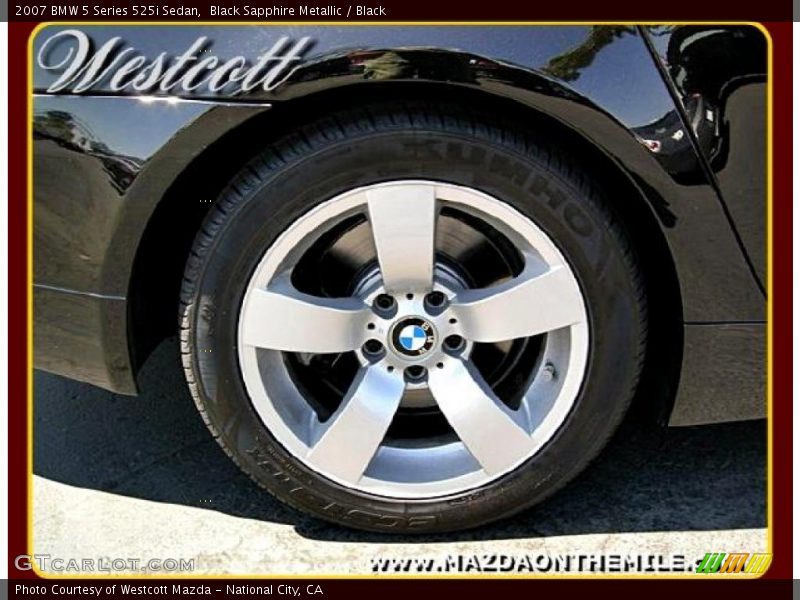 Black Sapphire Metallic / Black 2007 BMW 5 Series 525i Sedan