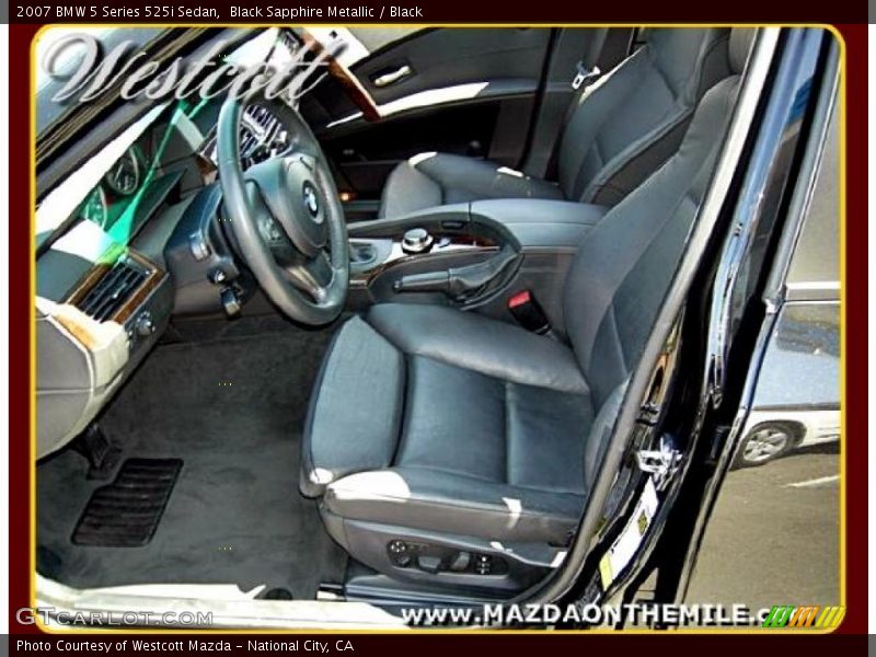 Black Sapphire Metallic / Black 2007 BMW 5 Series 525i Sedan