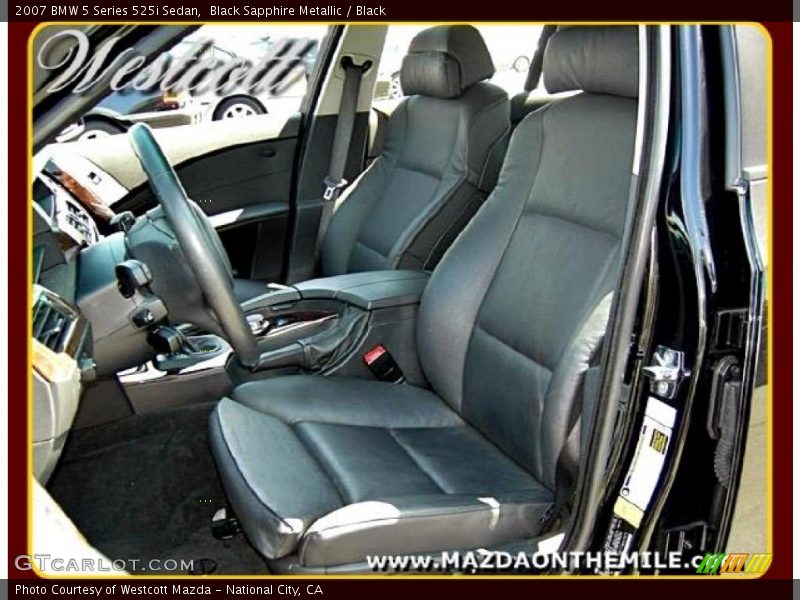 Black Sapphire Metallic / Black 2007 BMW 5 Series 525i Sedan