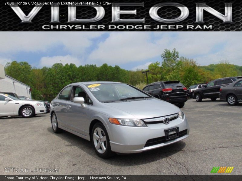 Alabaster Silver Metallic / Gray 2008 Honda Civic EX Sedan