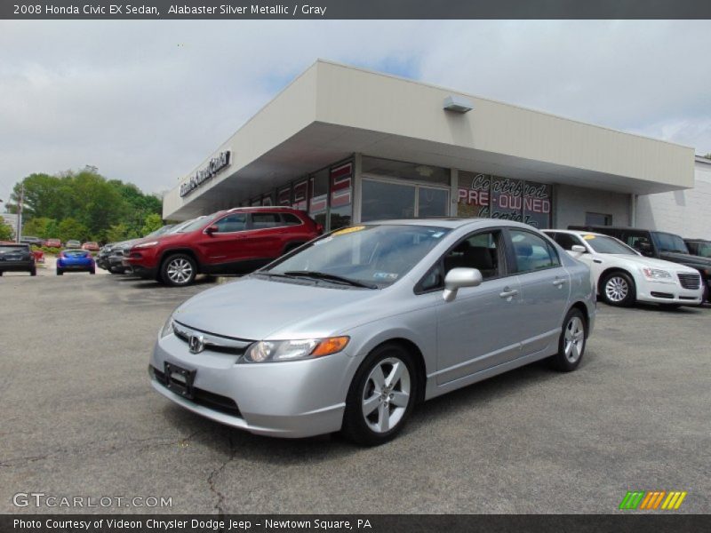 Alabaster Silver Metallic / Gray 2008 Honda Civic EX Sedan