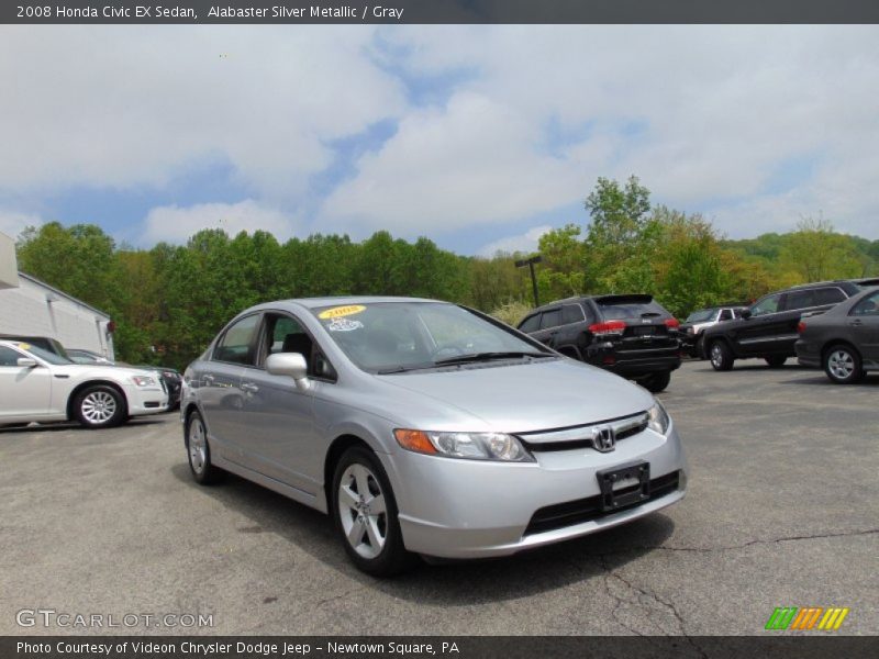 Alabaster Silver Metallic / Gray 2008 Honda Civic EX Sedan
