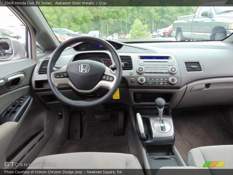 Alabaster Silver Metallic / Gray 2008 Honda Civic EX Sedan