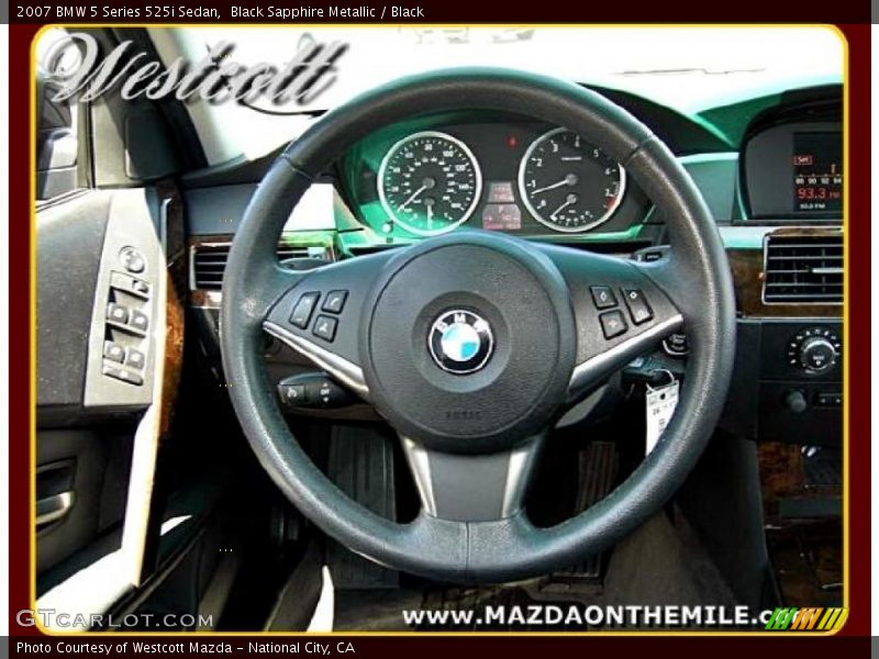 Black Sapphire Metallic / Black 2007 BMW 5 Series 525i Sedan