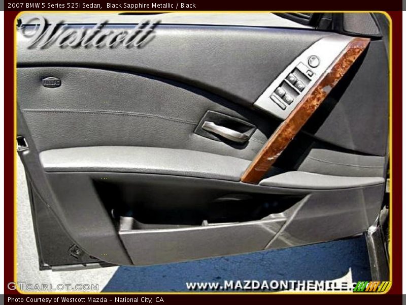 Black Sapphire Metallic / Black 2007 BMW 5 Series 525i Sedan