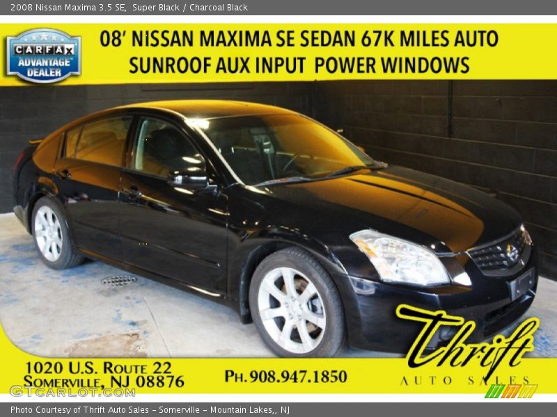 Super Black / Charcoal Black 2008 Nissan Maxima 3.5 SE