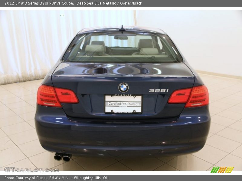 Deep Sea Blue Metallic / Oyster/Black 2012 BMW 3 Series 328i xDrive Coupe