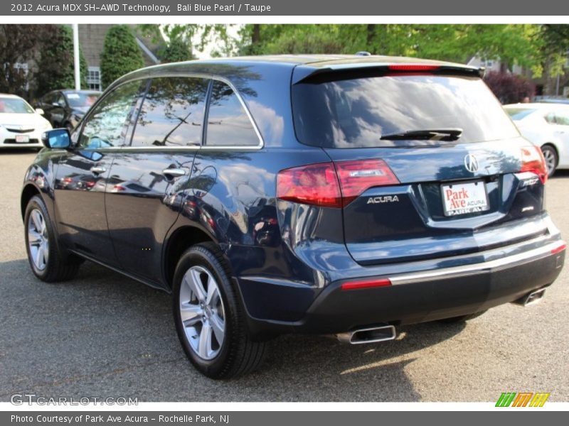 Bali Blue Pearl / Taupe 2012 Acura MDX SH-AWD Technology