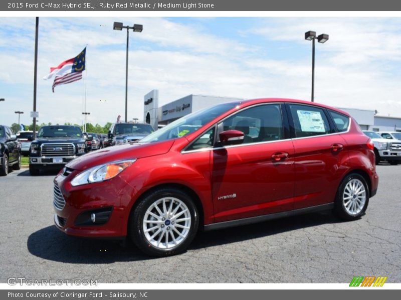 Ruby Red Metallic / Medium Light Stone 2015 Ford C-Max Hybrid SEL