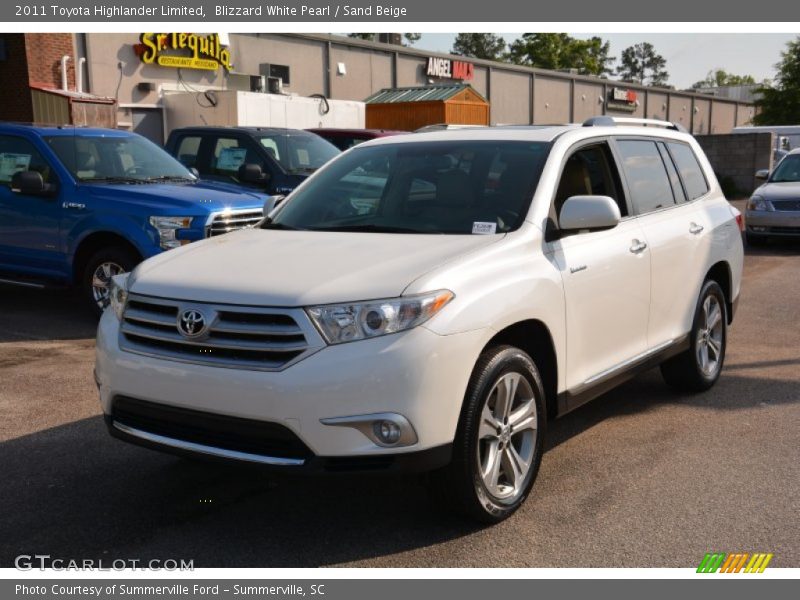 Blizzard White Pearl / Sand Beige 2011 Toyota Highlander Limited