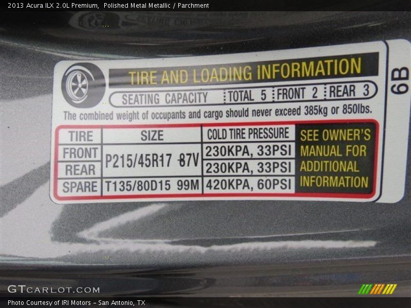 Polished Metal Metallic / Parchment 2013 Acura ILX 2.0L Premium