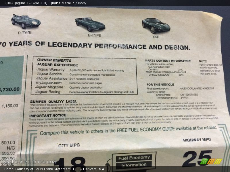 Quartz Metallic / Ivory 2004 Jaguar X-Type 3.0